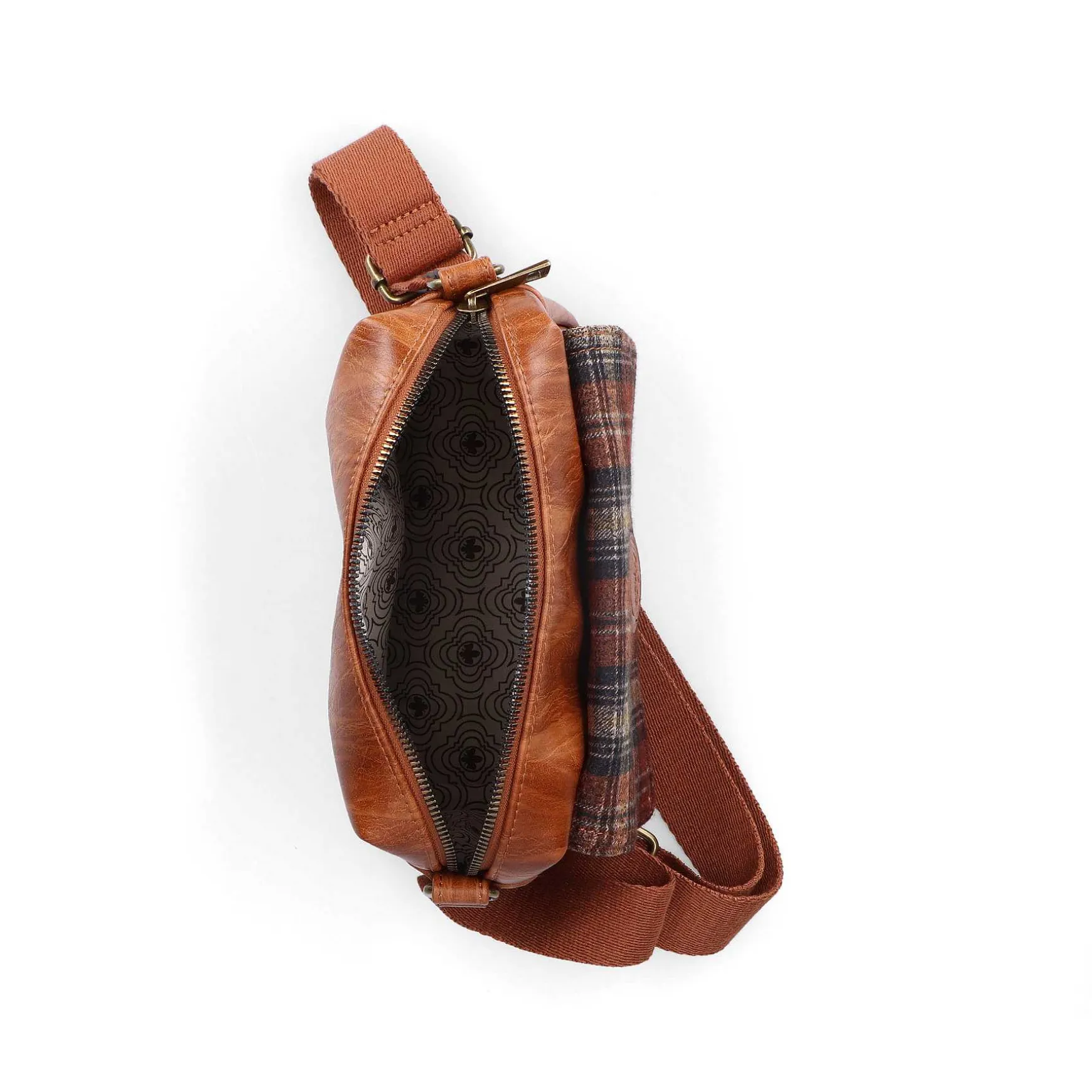 Rieker | Caramel Brown Check Handbag