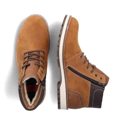 Rieker Men'S Corded Boots Caramel Brown