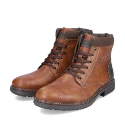 Rieker Men'S Corded Boots Caramel Brown