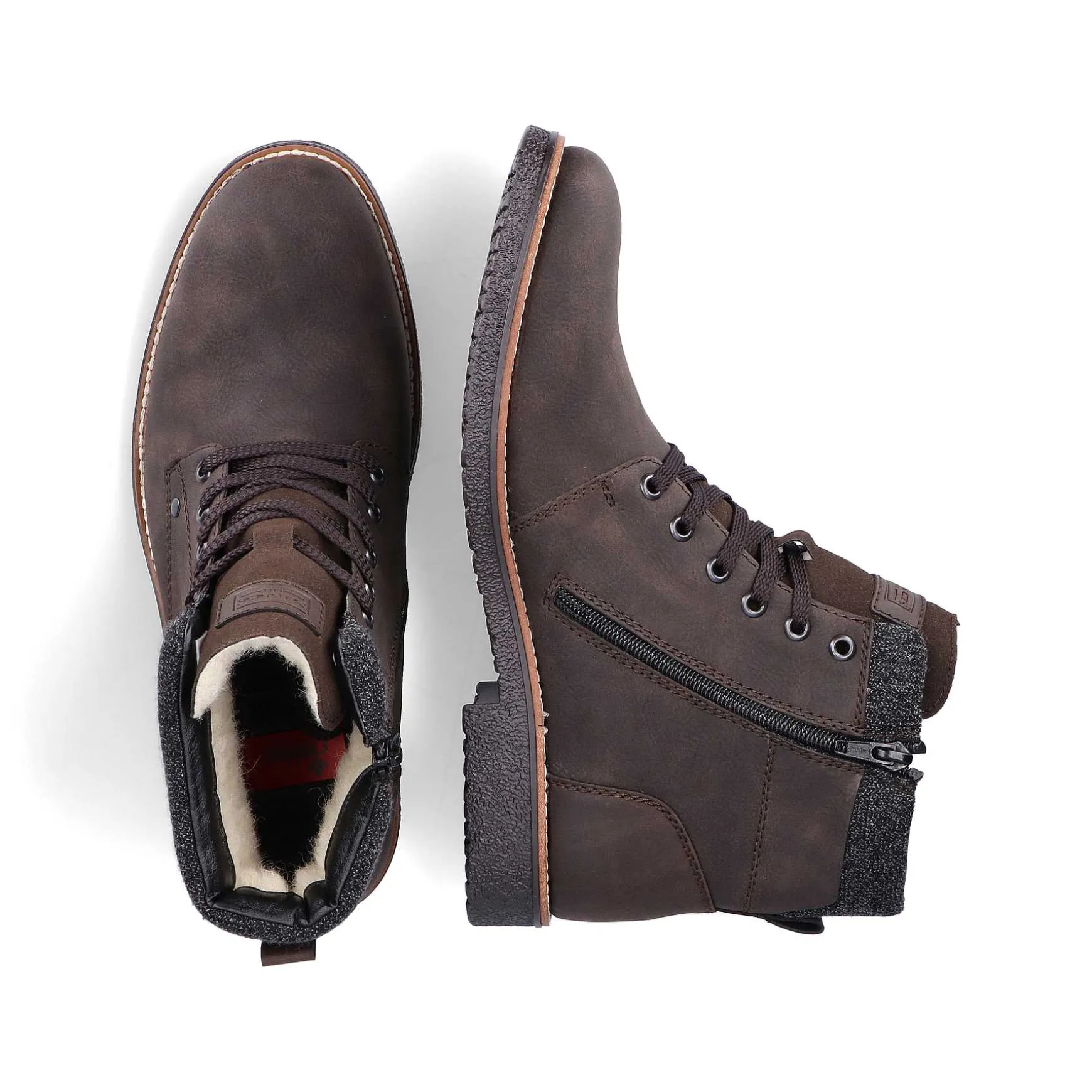 Rieker Men'S Corded Boots, Nut Brown