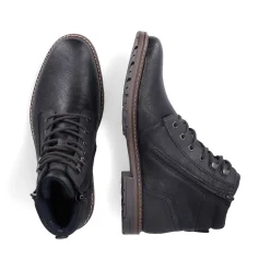 Rieker Men'S Corded Boots Graphite Black