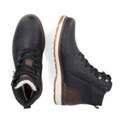 Rieker Men'S Corded Boots Night Black