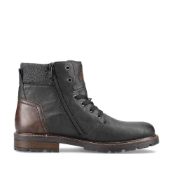 Rieker Men'S Corded Boots Deep Black
