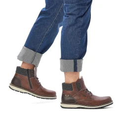 Rieker Men'S Corded Boots Chestnut Brown