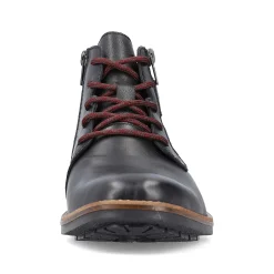 Rieker Men'S Corded Boots, Glossy Black