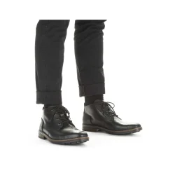 Rieker Men'S Corded Boots, Glossy Black