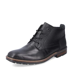 Rieker Men'S Corded Boots, Glossy Black
