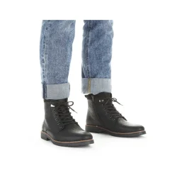 Rieker Men'S Corded Boots Graphite Black