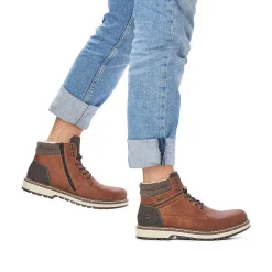 Rieker Men'S Corded Boots Chestnut Brown