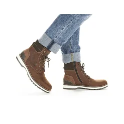 Rieker Men'S Corded Boots Chestnut Brown