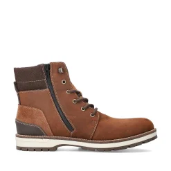 Rieker Men'S Corded Boots Chestnut Brown