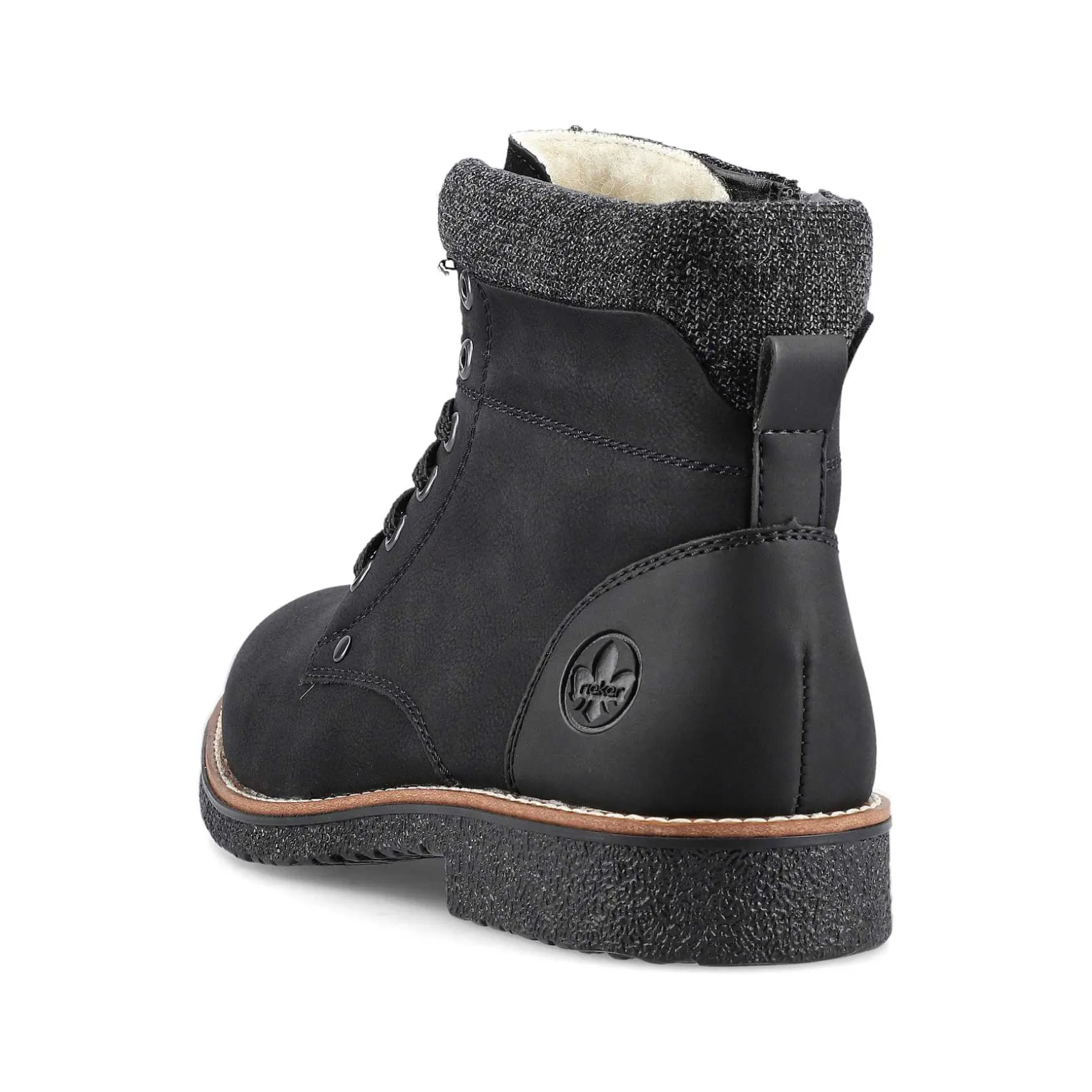 Rieker Men'S Corded Boots Deep Black