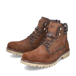 Rieker Men'S Corded Boots Chestnut Brown