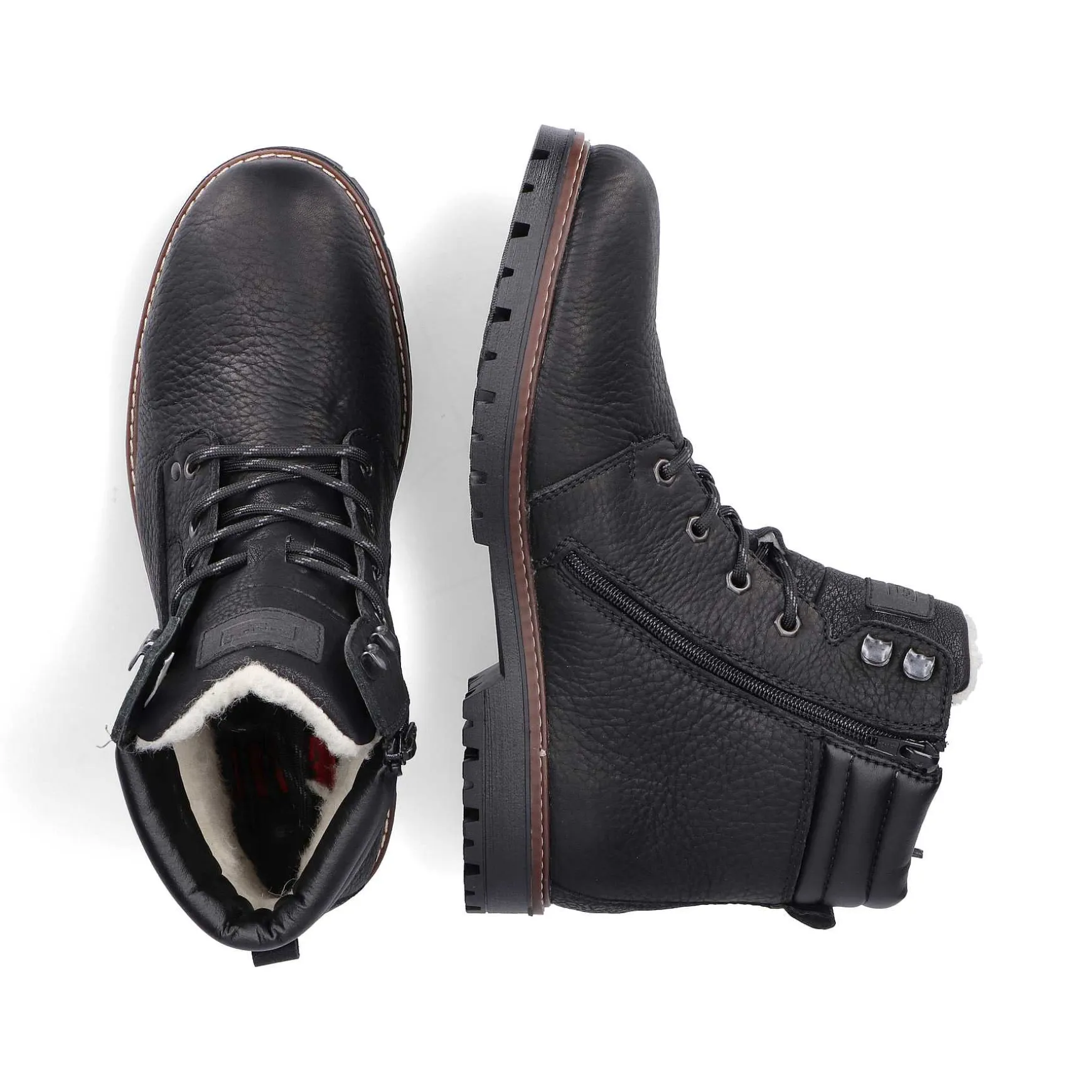 Rieker Men'S Corded Boots Deep Black