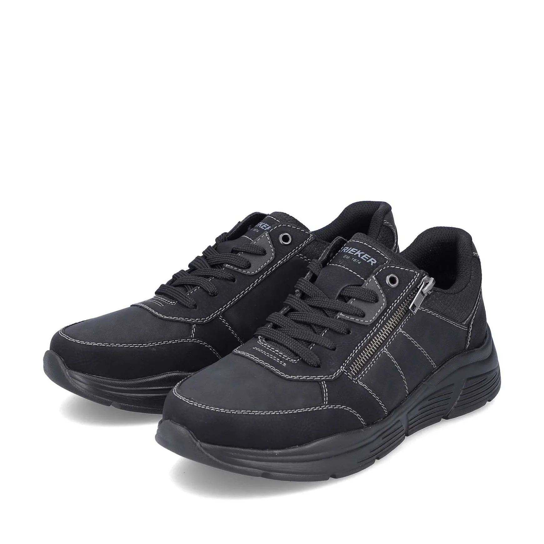 Rieker Men'S Lace-Up Shoes Asphalt Black