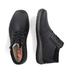 Rieker Men'S Lace-Up Shoes Asphalt Black