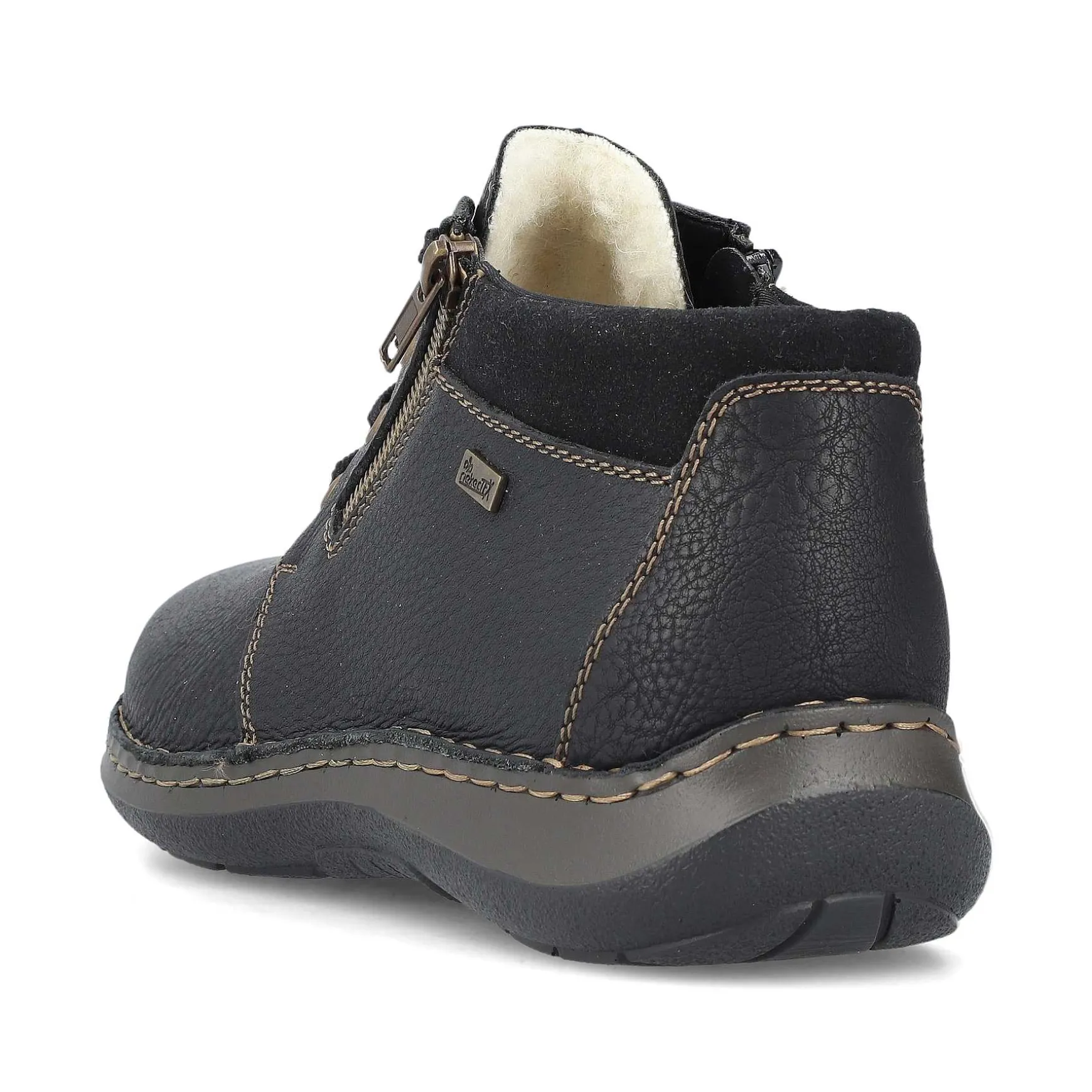 Rieker Men'S Lace-Up Shoes Asphalt Black