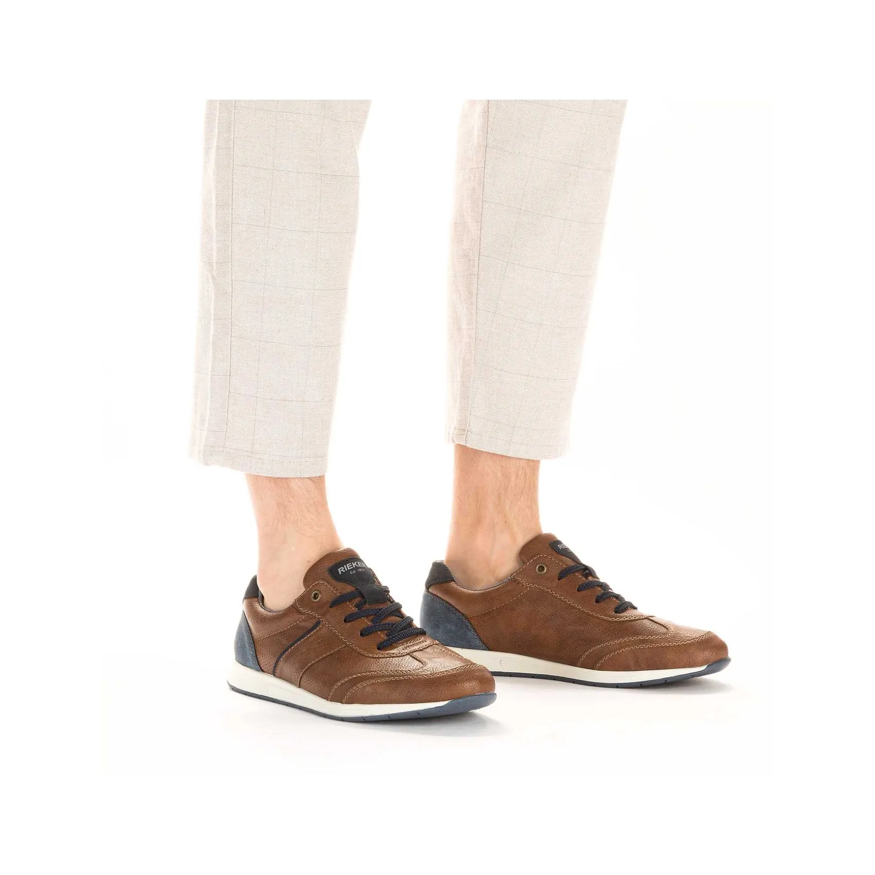 Rieker Men'S Lace-Up Shoes Chestnut Brown