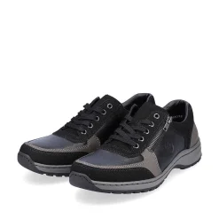 Rieker Men'S Lace-Up Shoes Asphalt Black