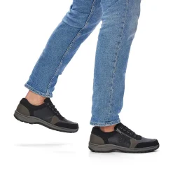 Rieker Men'S Lace-Up Shoes Asphalt Black