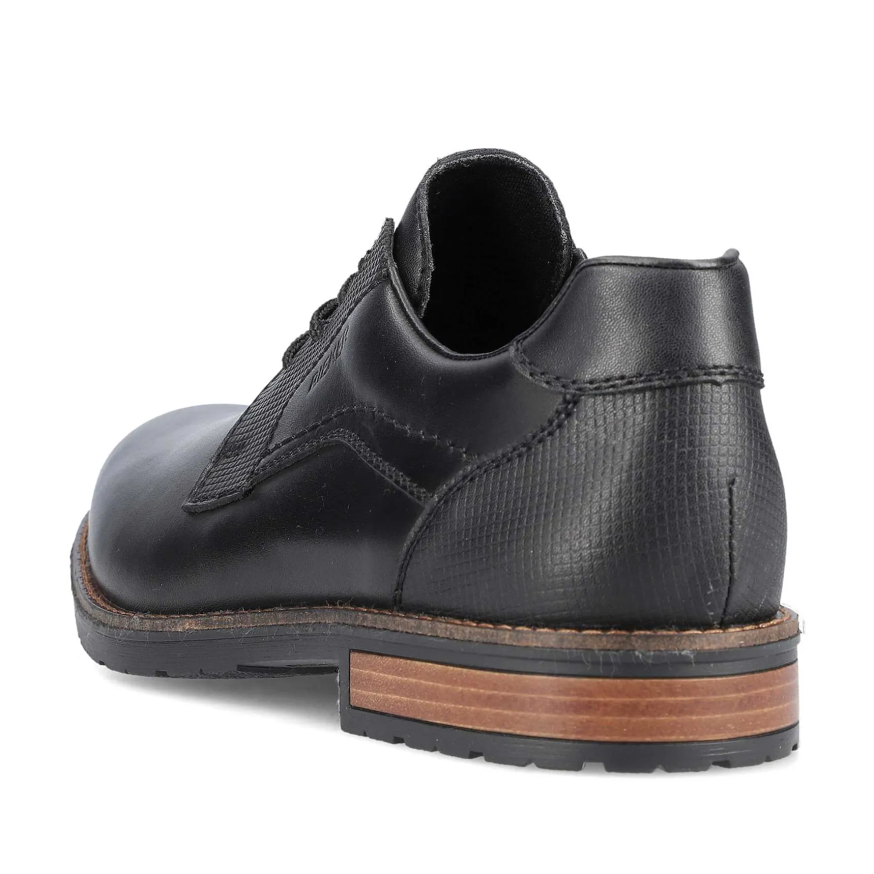 Rieker Men'S Lace-Up Shoes Glossy Black