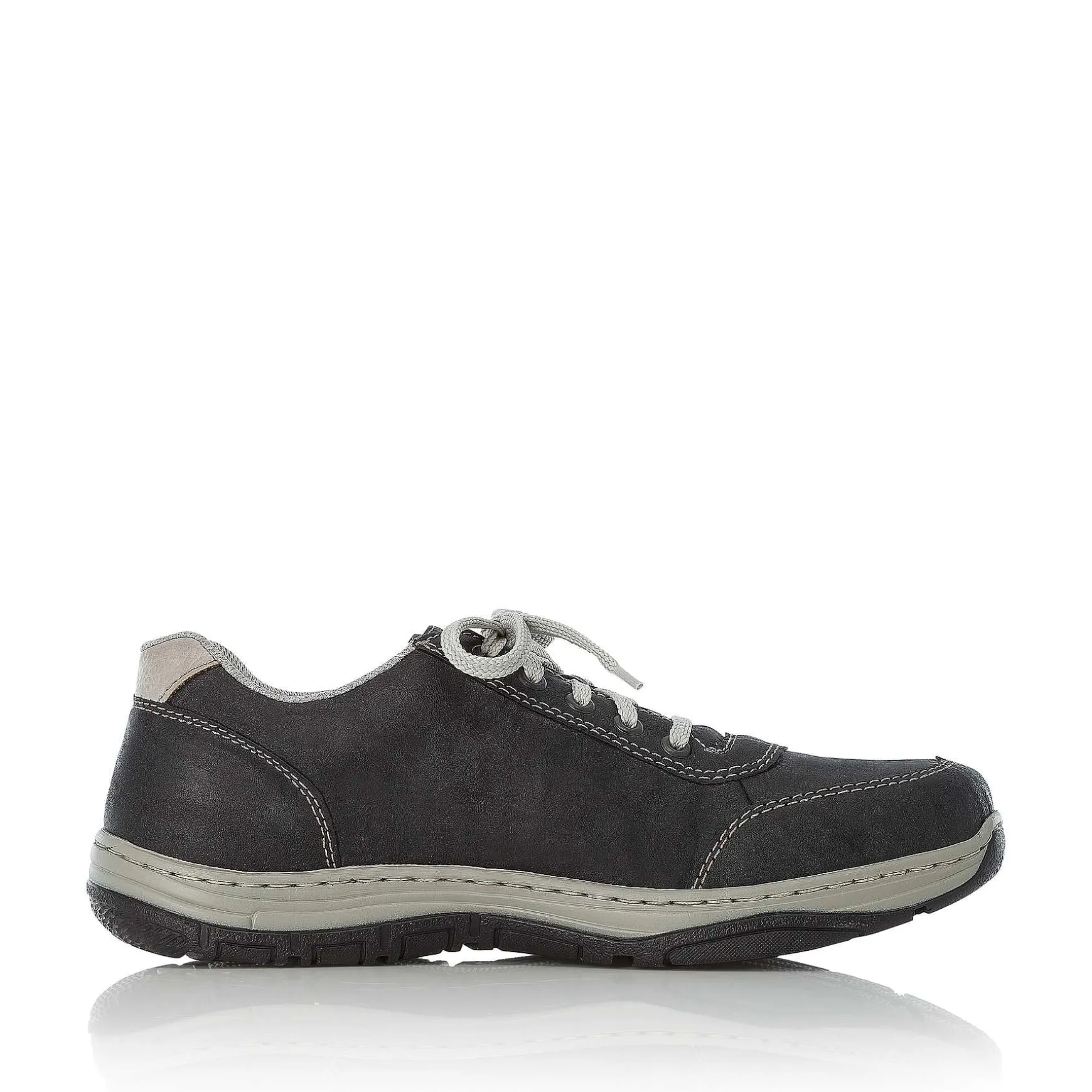 Rieker Men'S Lace-Up Shoes Steel Gray-White