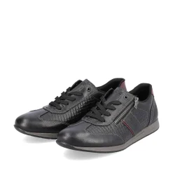 Rieker Men'S Lace-Up Shoes Asphalt Black
