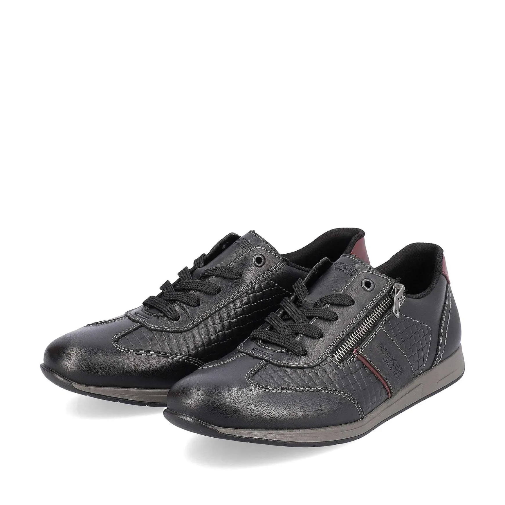 Rieker Men'S Lace-Up Shoes Asphalt Black