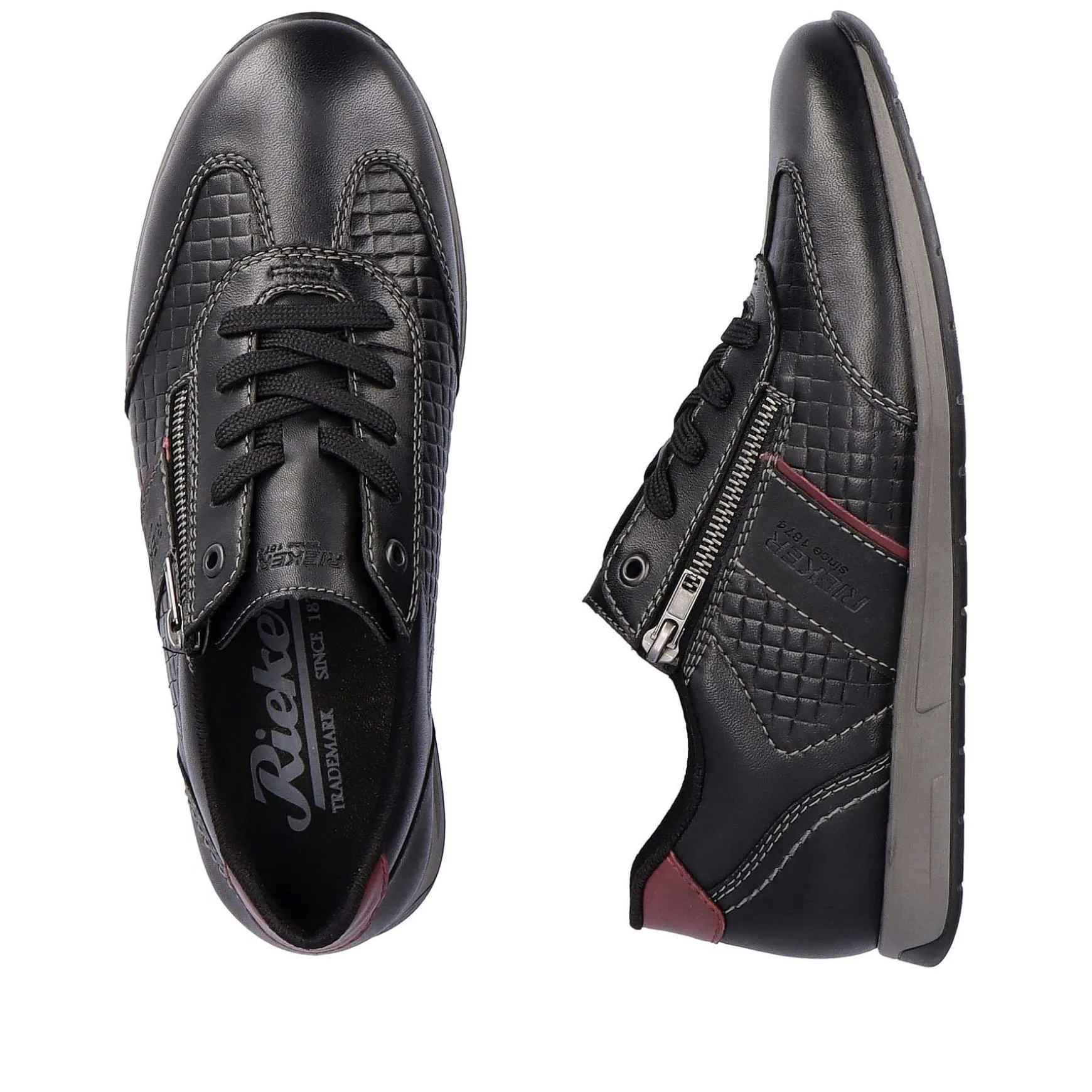 Rieker Men'S Lace-Up Shoes Asphalt Black