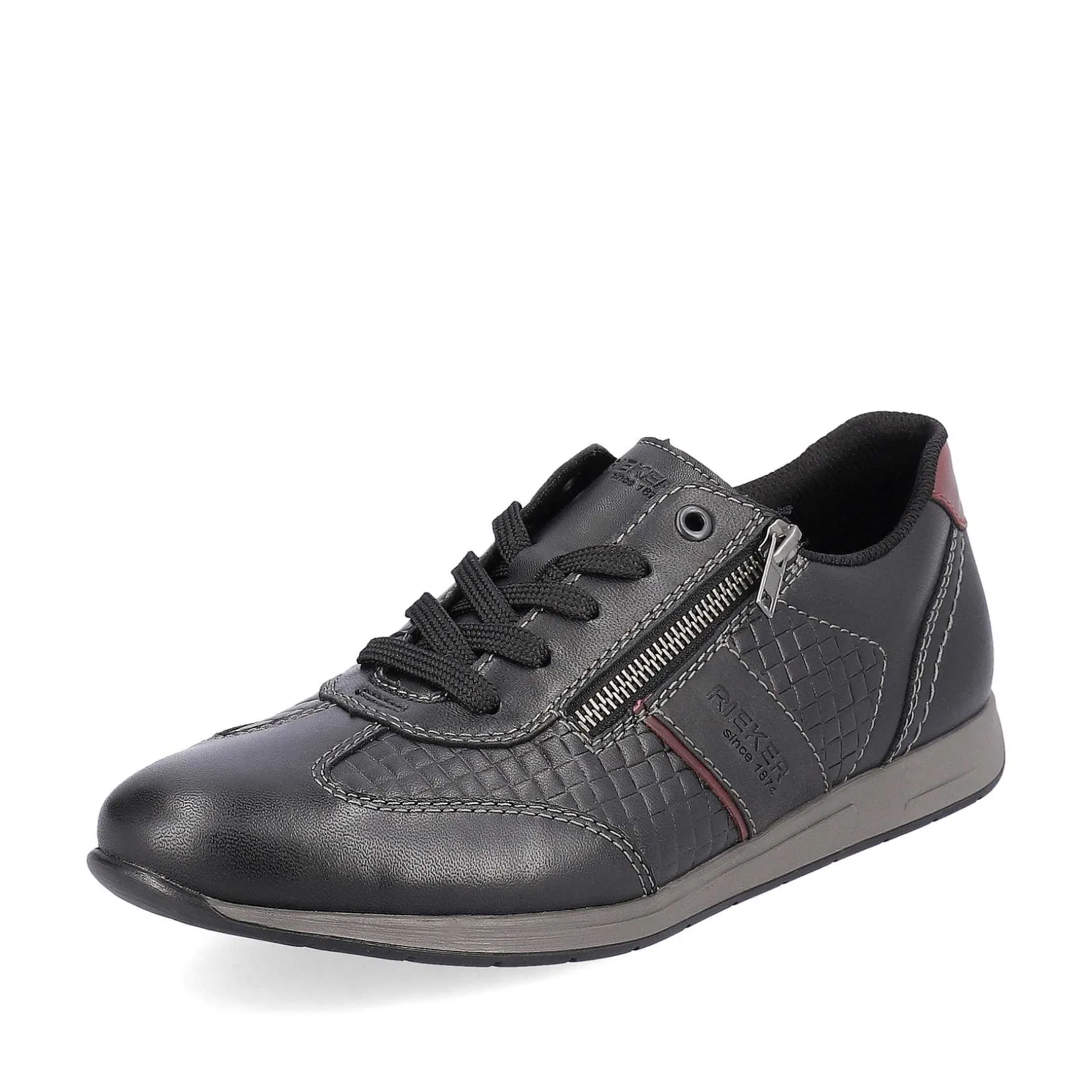 Rieker Men'S Lace-Up Shoes Asphalt Black