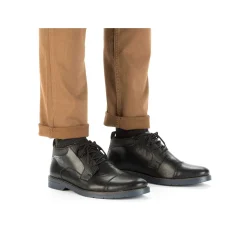 Rieker Men'S Lace-Up Shoes Glossy Black