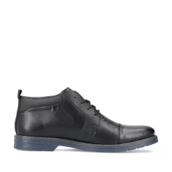 Rieker Men'S Lace-Up Shoes Glossy Black