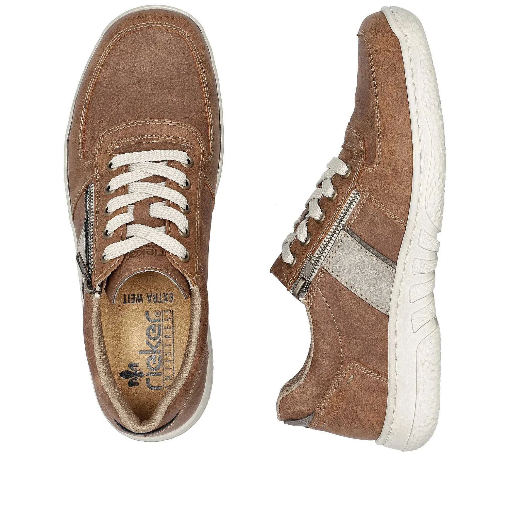 Rieker Men'S Lace-Up Shoes Nougat Brown