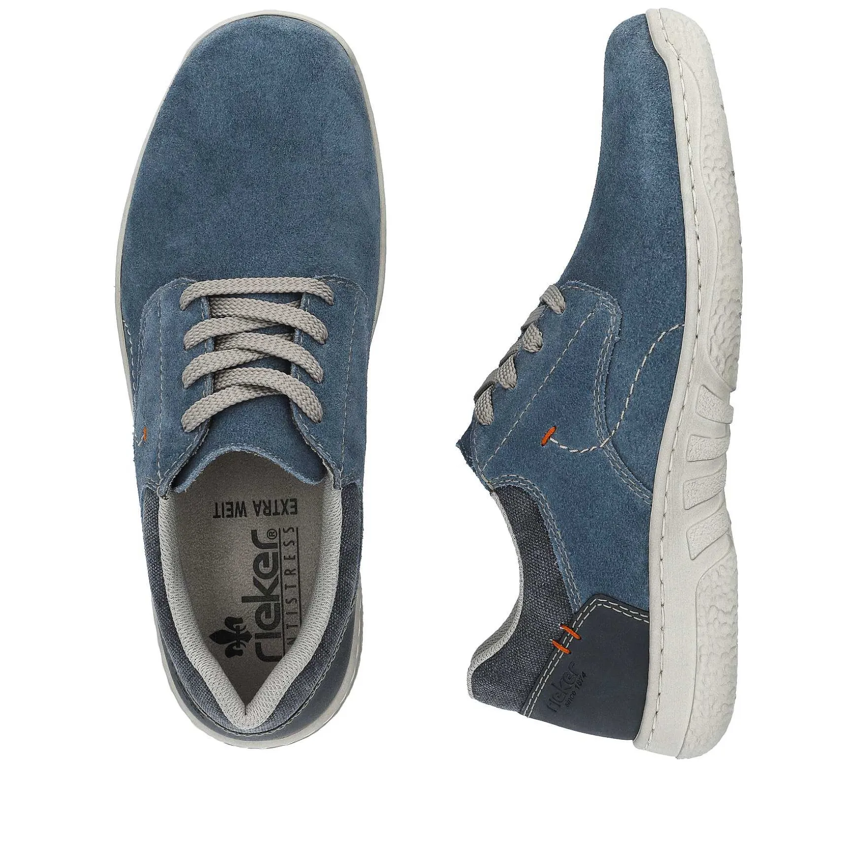 Rieker Men'S Lace-Up Shoes Sky Blue