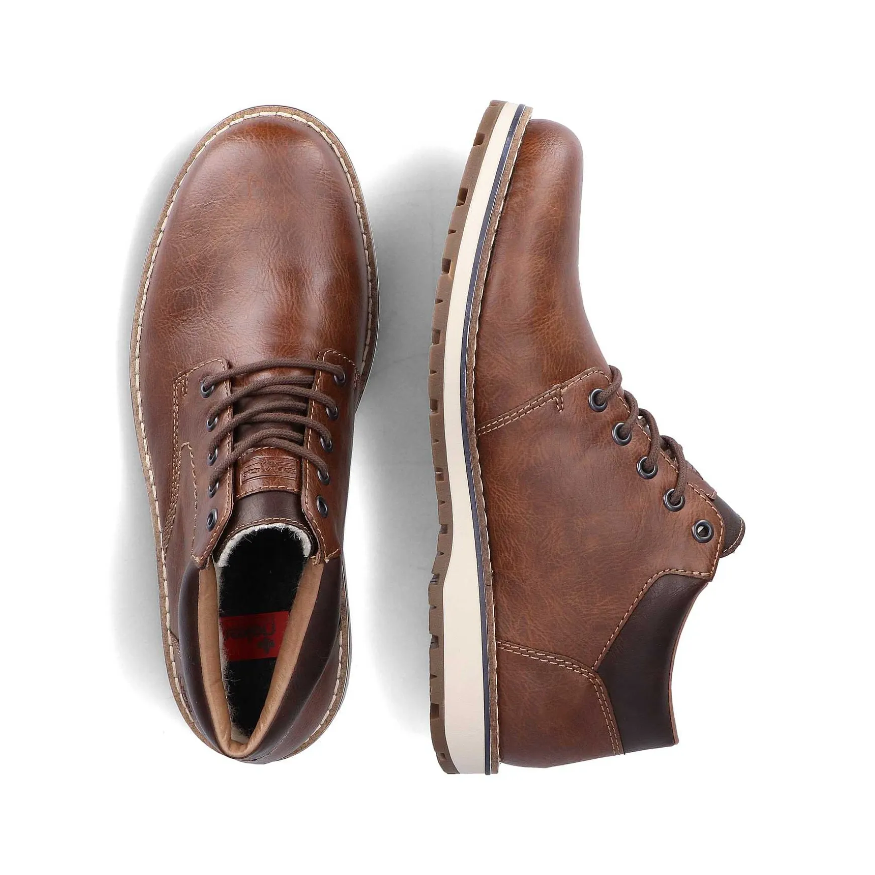 Rieker Men'S Lace-Up Shoes Caramel Brown