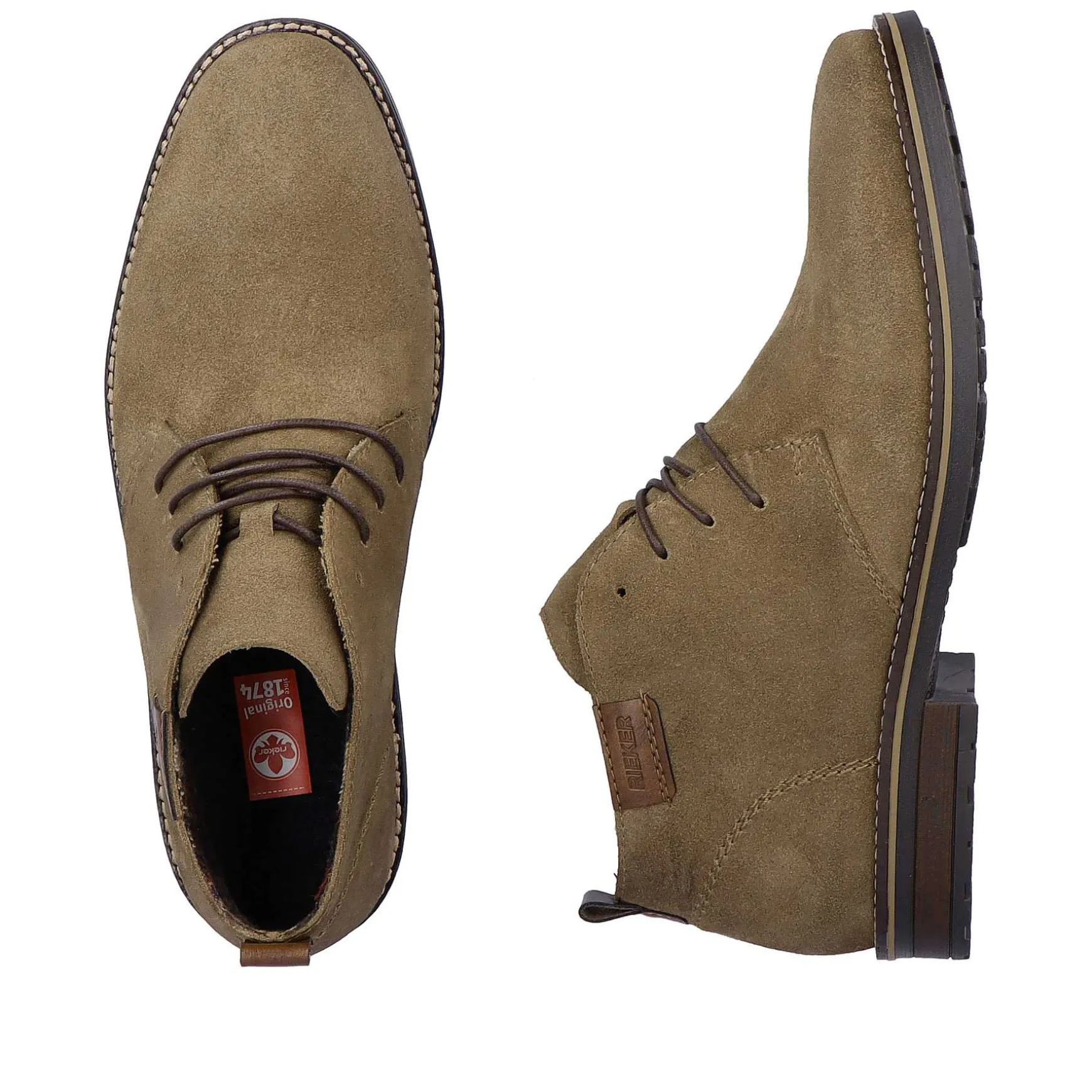 Rieker Men'S Lace-Up Shoes, Khaki Green