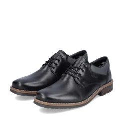 Rieker Men'S Lace-Up Shoes Glossy Black