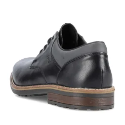 Rieker Men'S Lace-Up Shoes Glossy Black