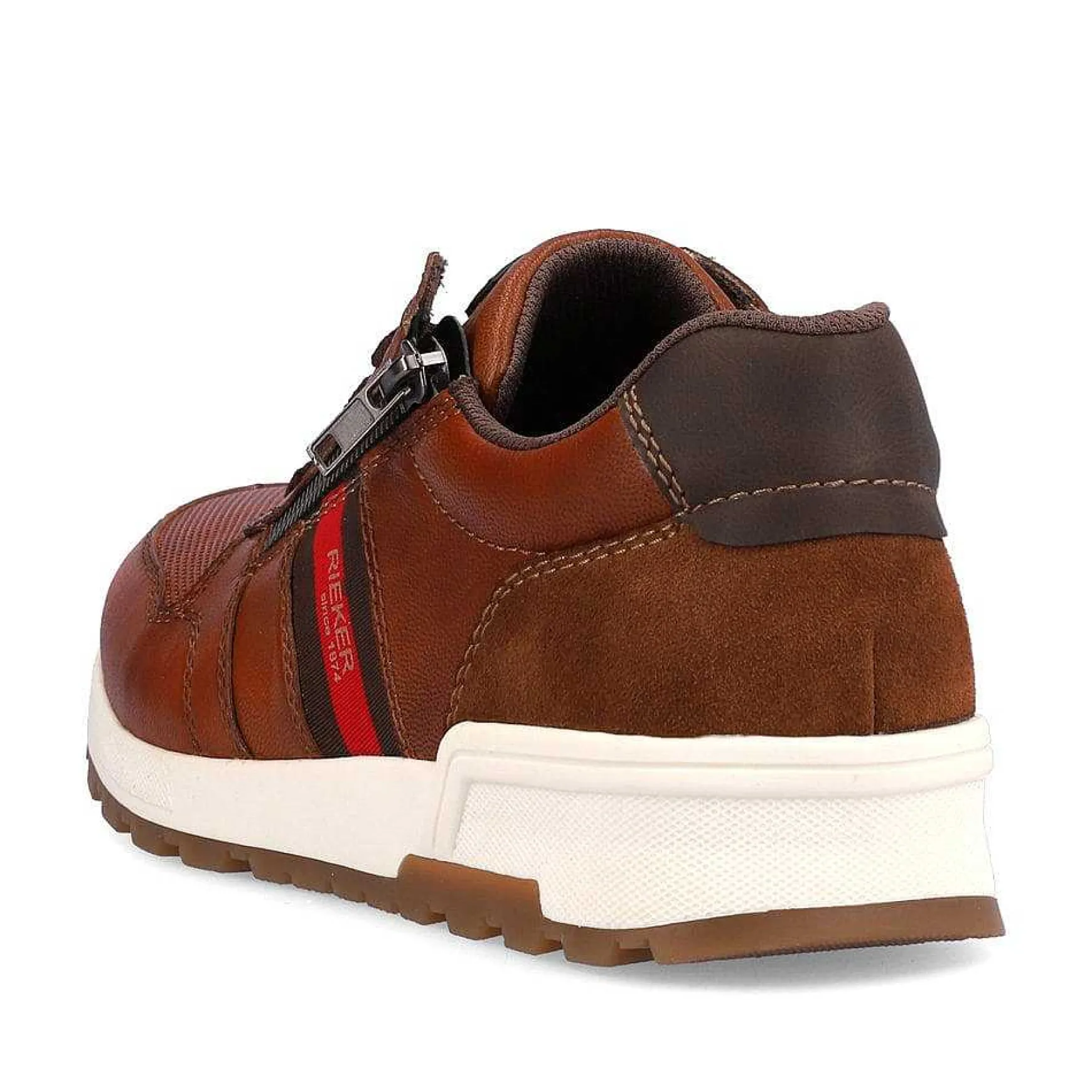 Rieker Men'S Lace-Up Shoes Caramel Brown-Fire Red