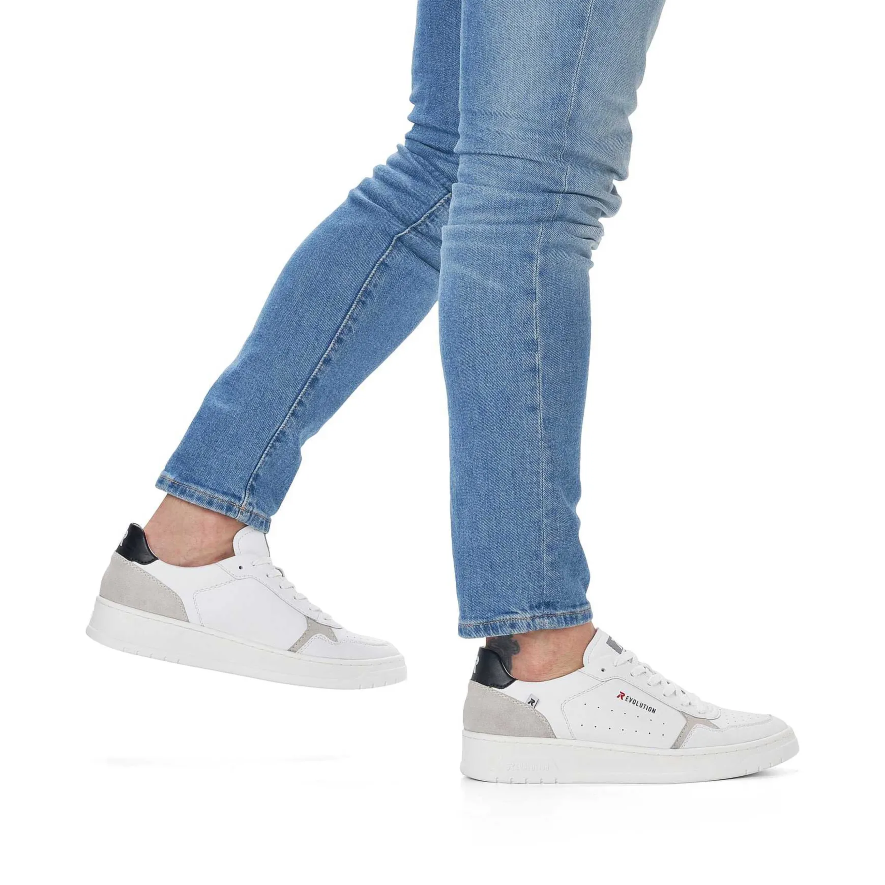 Rieker Men'S Low Sneaker Brilliant-White Graphite-Grey