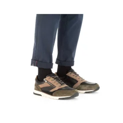 Rieker Men'S Low Sneaker Black-Beige-Green