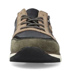 Rieker Men'S Low Sneaker Black-Beige-Green