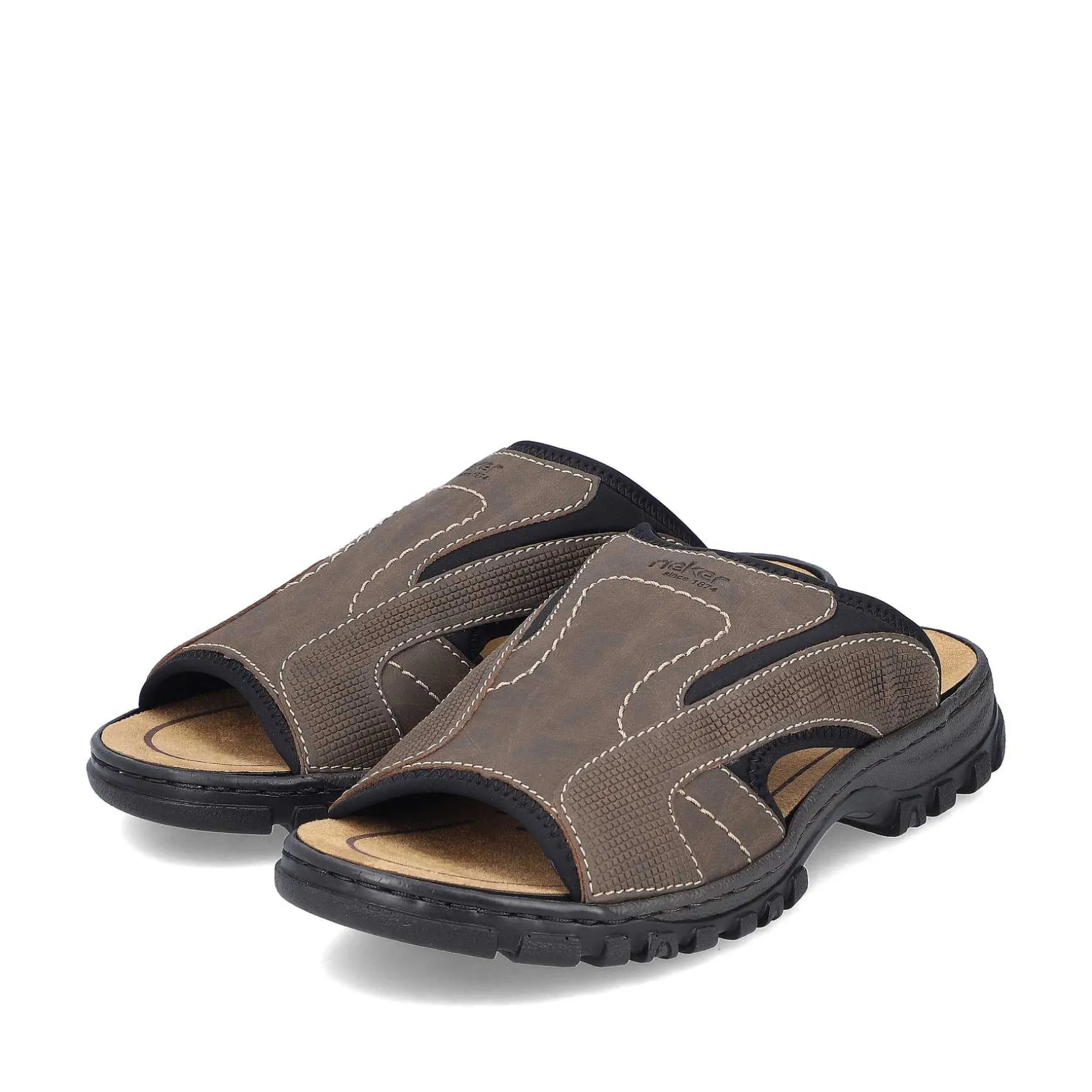 Rieker Men'S Mules Brown Gray