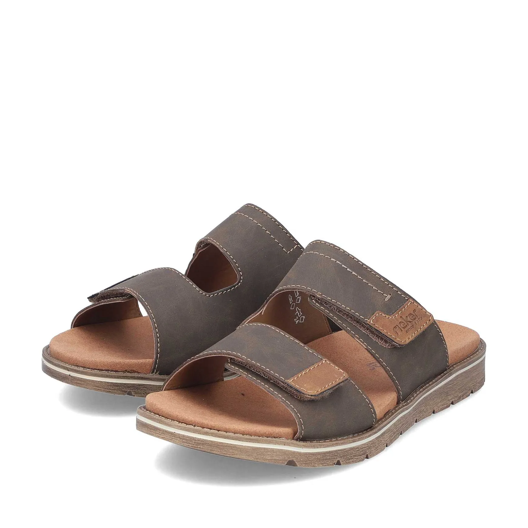 Rieker Men'S Mules Brown Gray