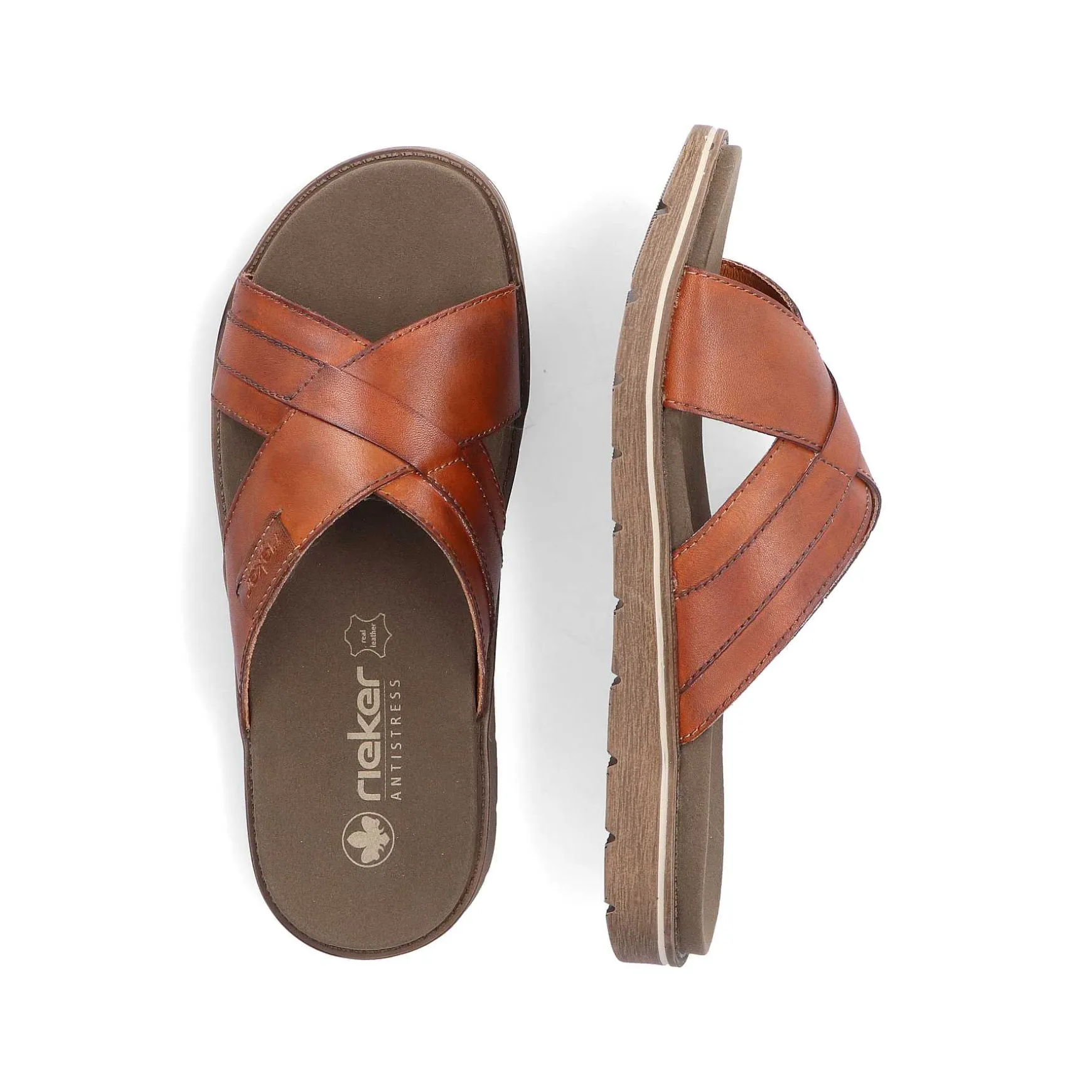 Rieker Men'S Mules Chestnut Brown