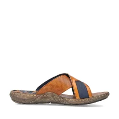 Rieker Men'S Mules Chestnut Brown-Royal Blue