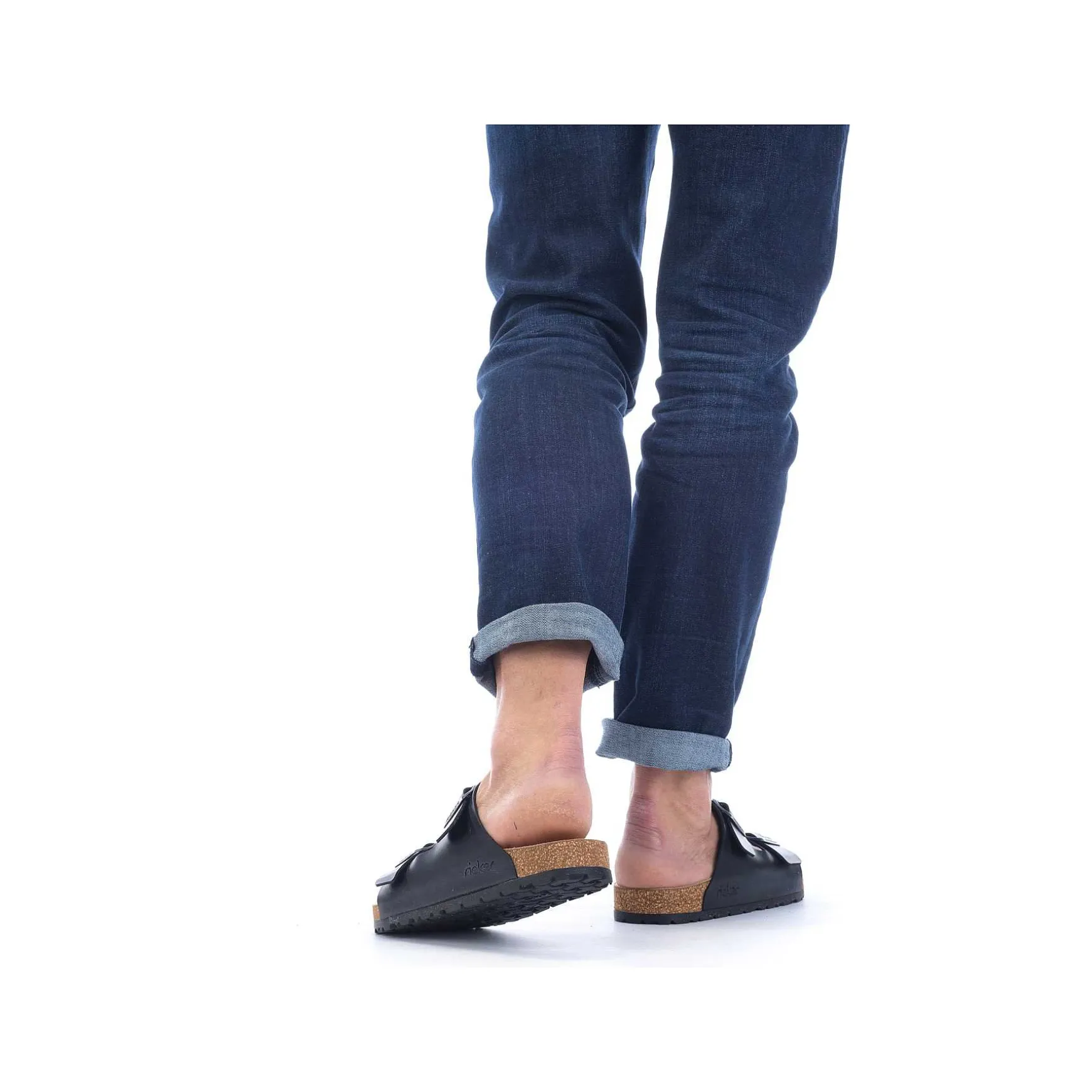 Rieker Men'S Mules Glossy Black