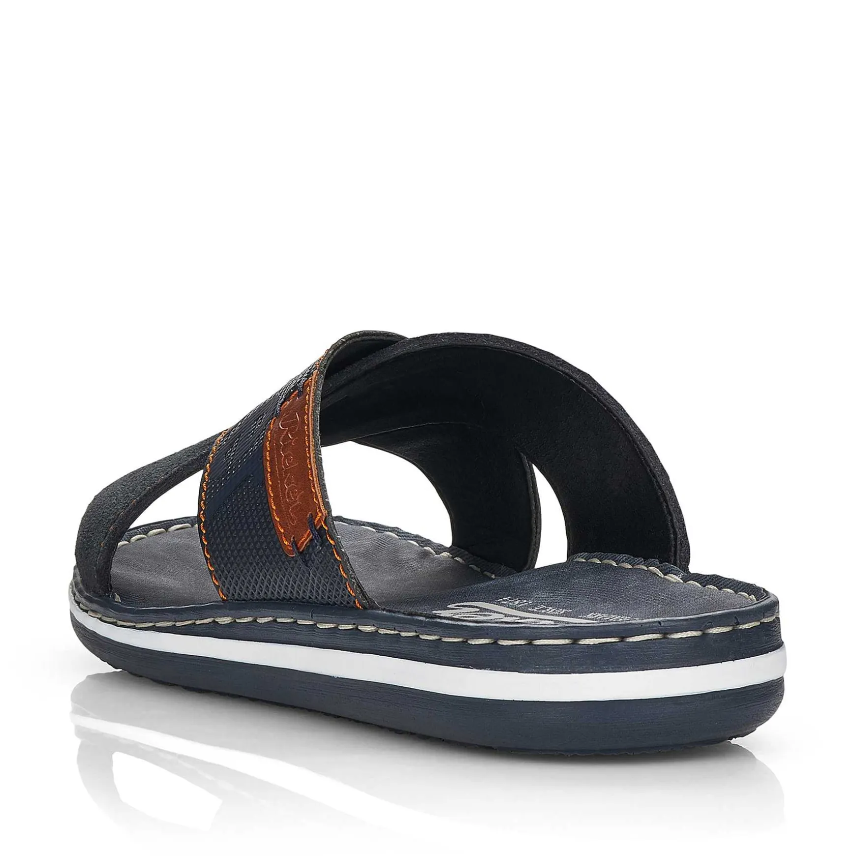 Rieker Men'S Mules Ocean Blue-Nut Brown