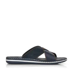 Rieker Men'S Mules Ocean Blue-Nut Brown