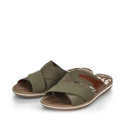 Rieker Men'S Mules Olive Green